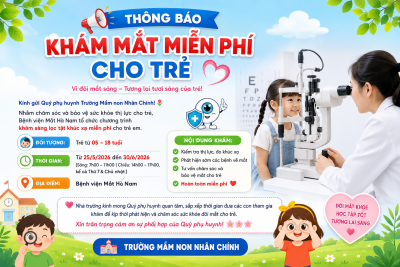 📢📢 THÔNG BÁO KHÁM MẮT MIỄN PHÍ CHO TRẺ