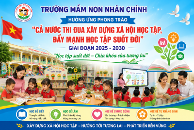 TRƯỜNG MẦM NON NHÂN CHÍNH TRIỂN KHAI PHONG TRÀO “CẢ NƯỚC THI ĐUA XÂY DỰNG XÃ HỘI HỌC TẬP, ĐẨY MẠNH HỌC TẬP SUỐT ĐỜI GIAI ĐOẠN 2025–2030”